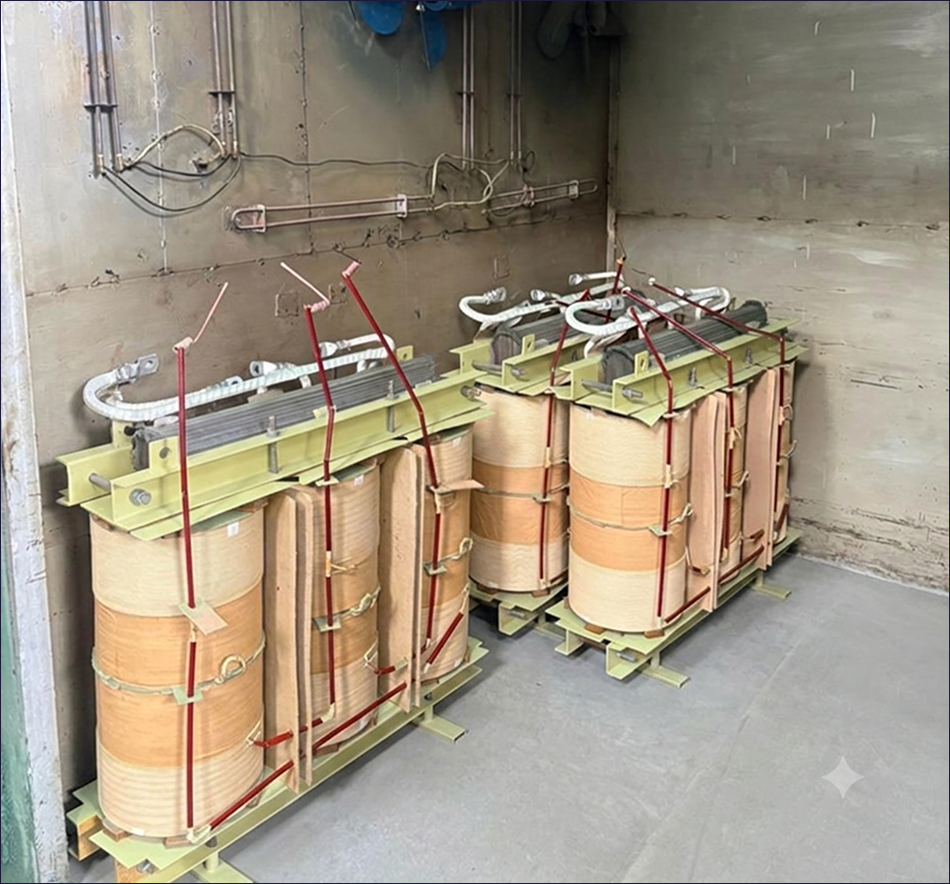 Core-coil units in the vacuum drying chamber
